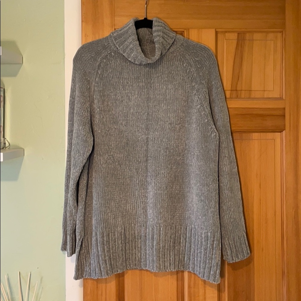 Chiffon Turtleneck Sweater